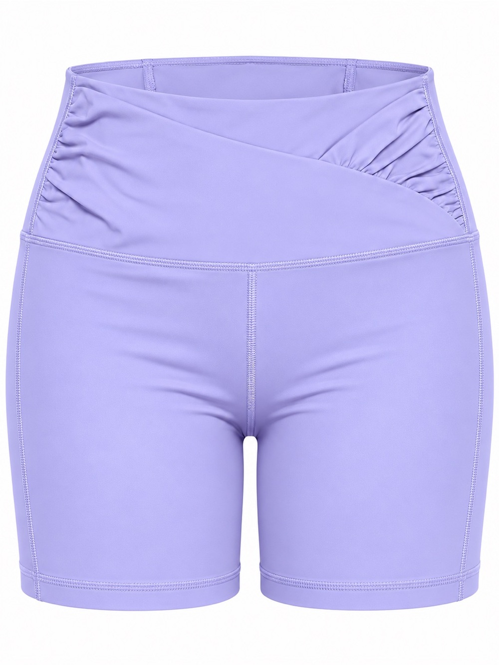 Yogalicious Lux Lavender Crossover High-Waist Biker Shorts Size Medium
